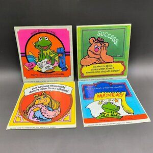 Hallmark Muppets Vintage Lot of 4 Large 5" Sticker Decals Kermit Miss Piggy Fozz